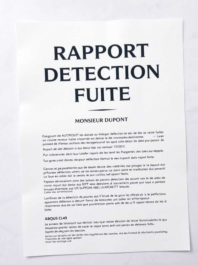 Rapport de détection de fuite